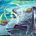 Turtles with Dragonfly Abstract